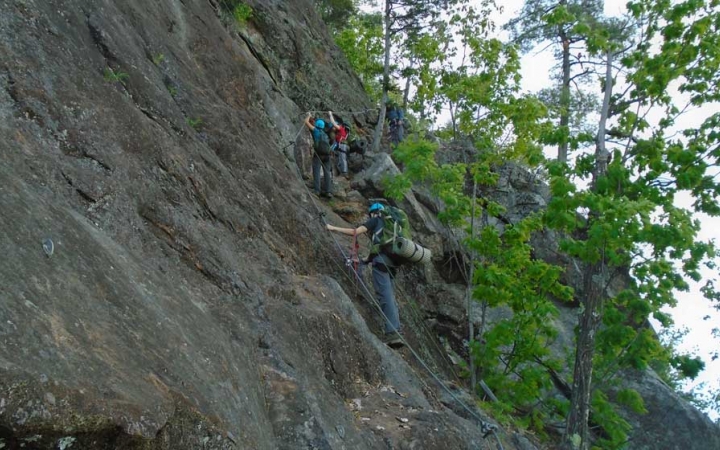 teens rock climb in maine